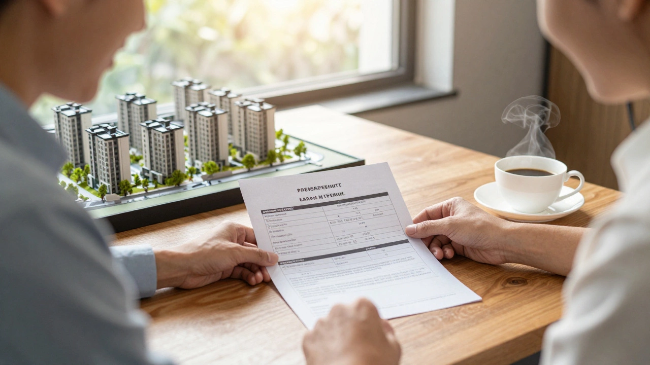 Покупатель изучает документы о недвижимости при дневном свете