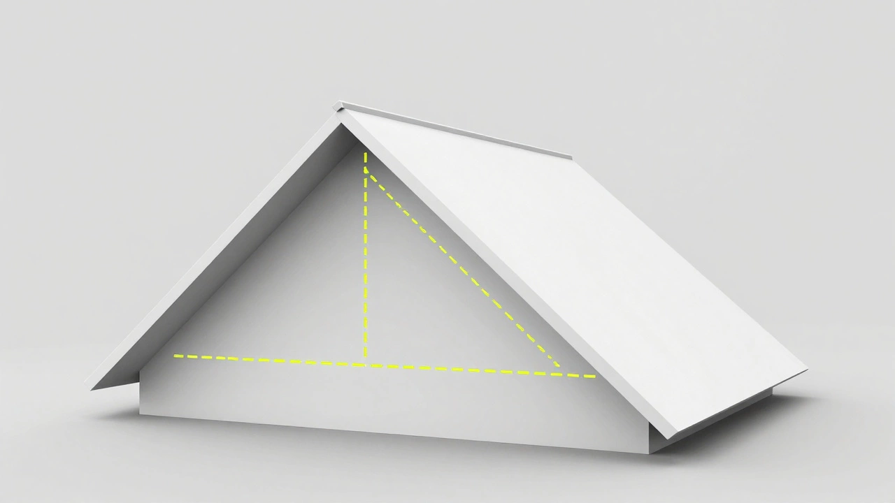 Схематическое изображение треугольника для расчета длины стропил крыши